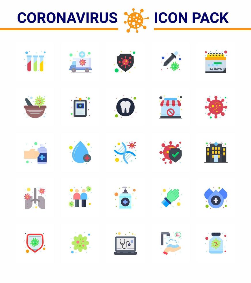 25 conjunto de iconos de emergencia de coronavirus diseño azul como fecha pipeta vehículo virus de la salud coronavirus viral 2019nov elementos de diseño de vectores de enfermedad