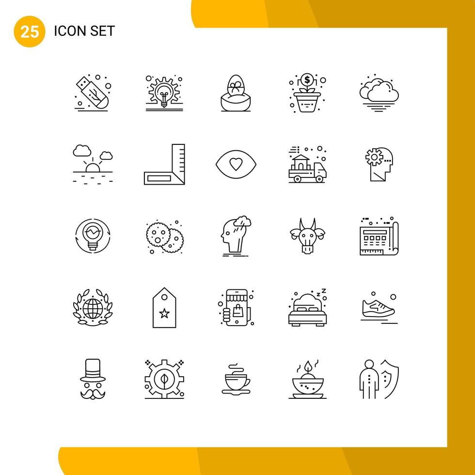 Modern Set of 25 Lines and symbols such as warm tree gift money food Editable Vector Design Elements