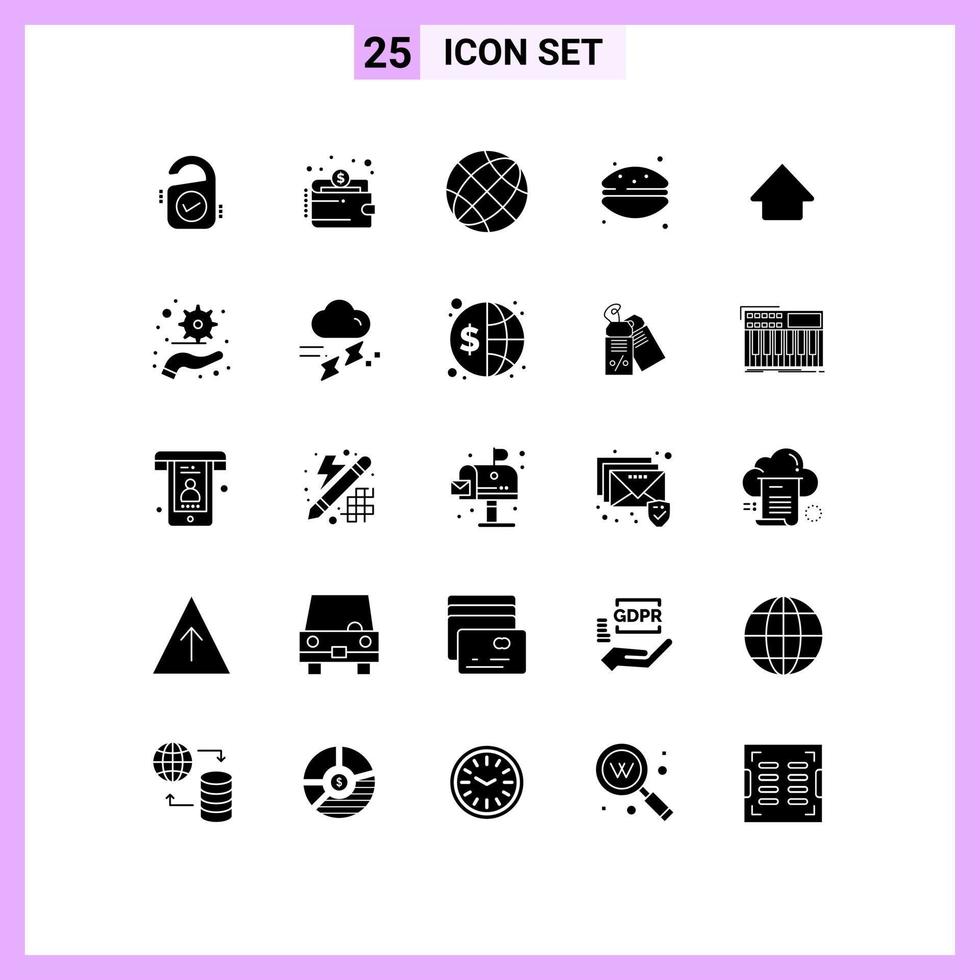 25 Creative Icons Modern Signs and Symbols of arrow french macaroon communication dessert globe Editable Vector Design Elements