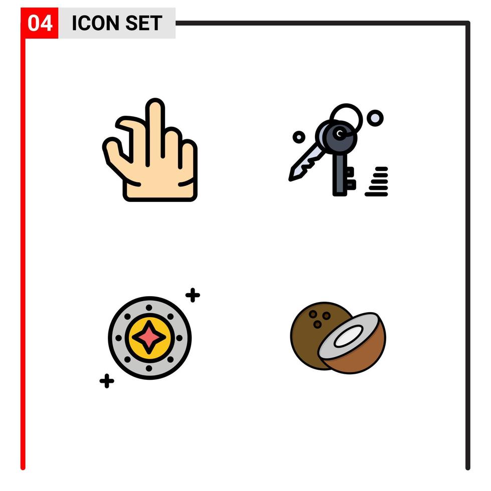 Set of 4 Modern UI Icons Symbols Signs for in space gdpr cosmos universe Editable Vector Design Elements