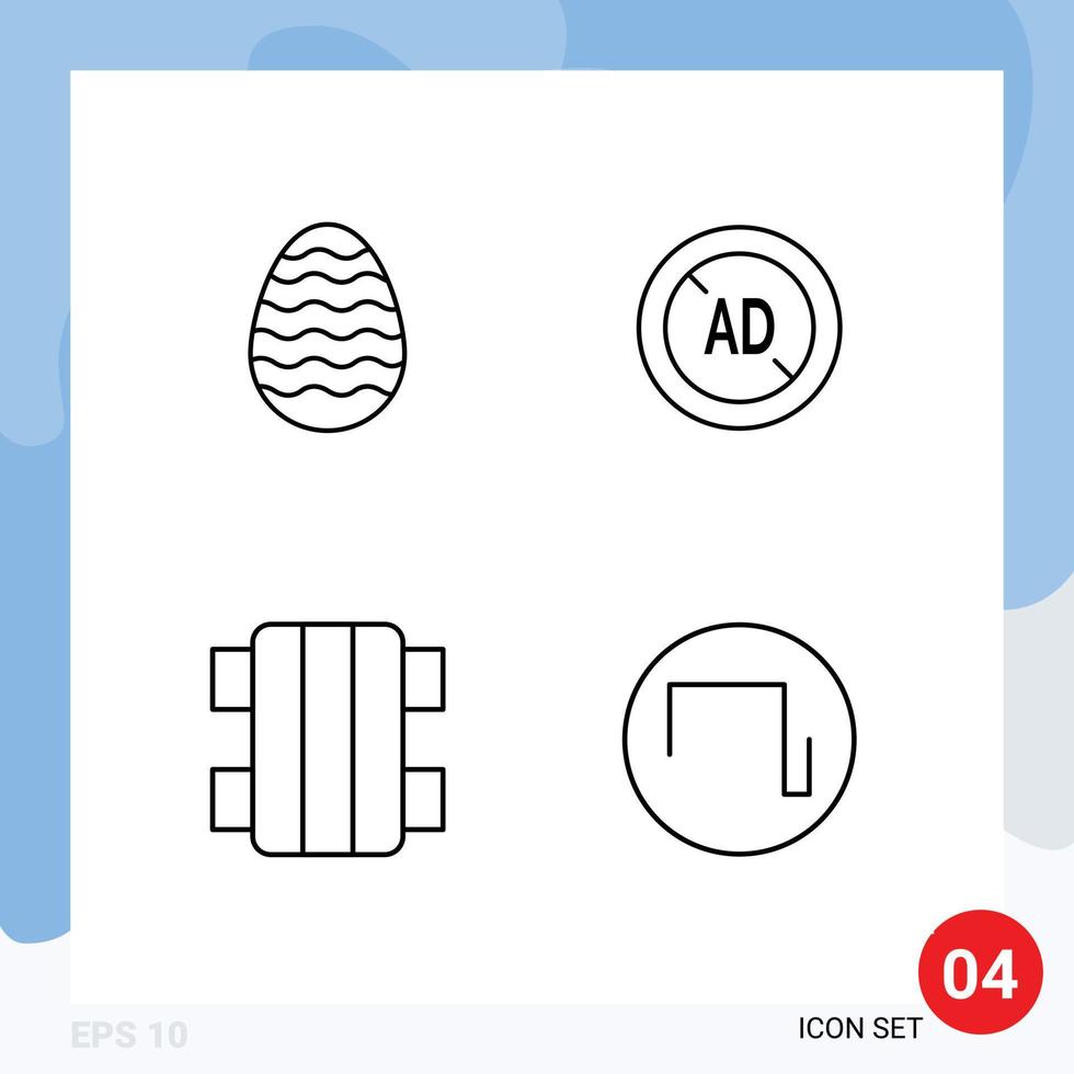 4 iconos creativos signos y símbolos modernos de decoración juego huevo bloqueador de anuncios deporte elementos de diseño vectorial editables vector