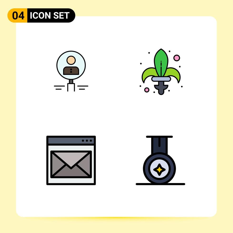 4 Creative Icons Modern Signs and Symbols of find gras human resource sword Editable Vector Design Elements