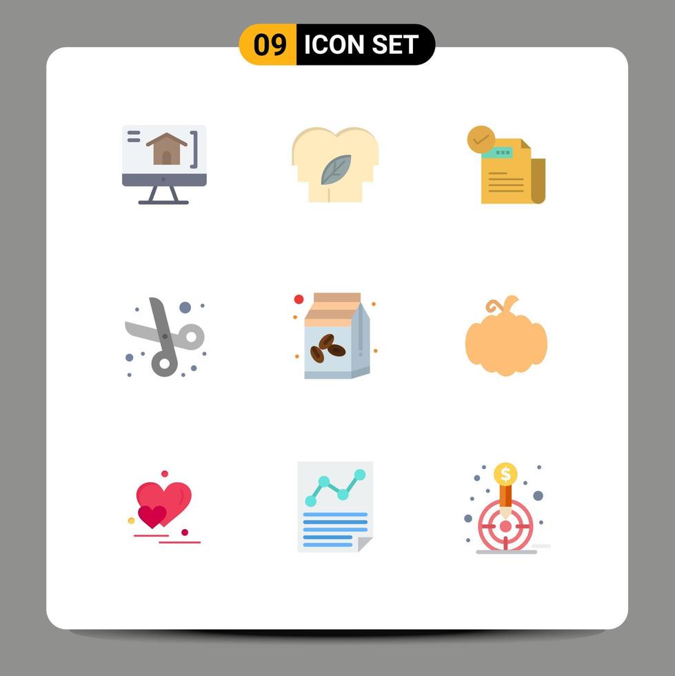 Stock Vector Icon Pack of 9 Line Signs and Symbols for coffee box scissor check list education back to school Editable Vector Design Elements