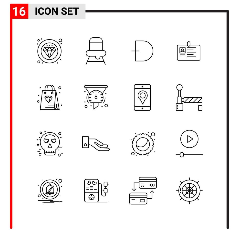16 General Icons for website design print and mobile apps 16 Outline Symbols Signs Isolated on White Background 16 Icon Pack vector
