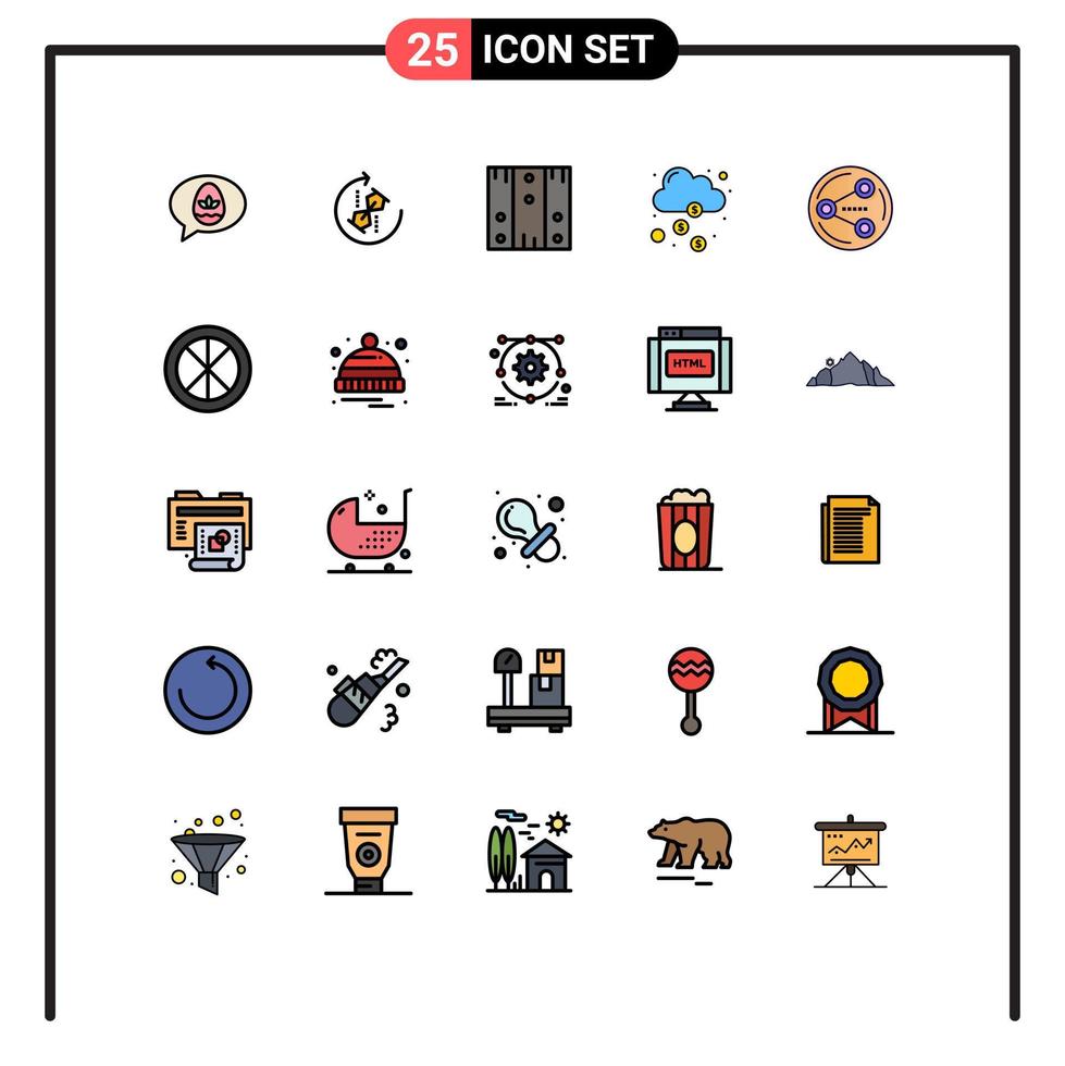 25 Creative Icons Modern Signs and Symbols of dollar funding joint cloud stock Editable Vector Design Elements