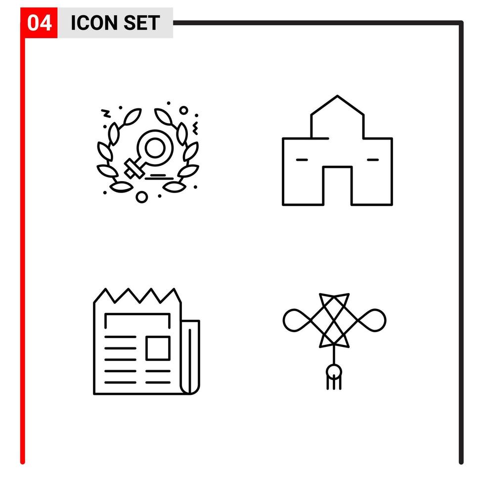 4 General Icons for website design print and mobile apps 4 Outline Symbols Signs Isolated on White Background 4 Icon Pack vector