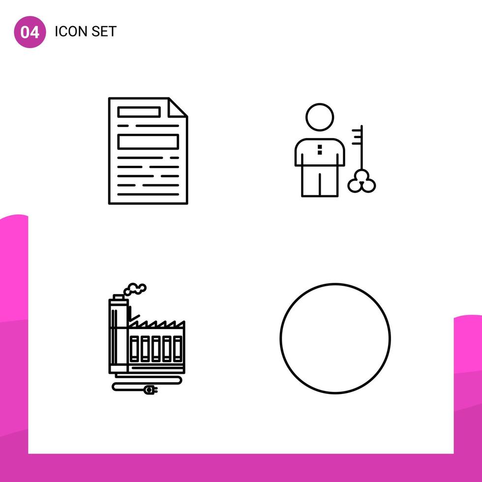 Outline Icon set Pack of 4 Line Icons isolated on White Background for responsive Website Design Print and Mobile Applications vector