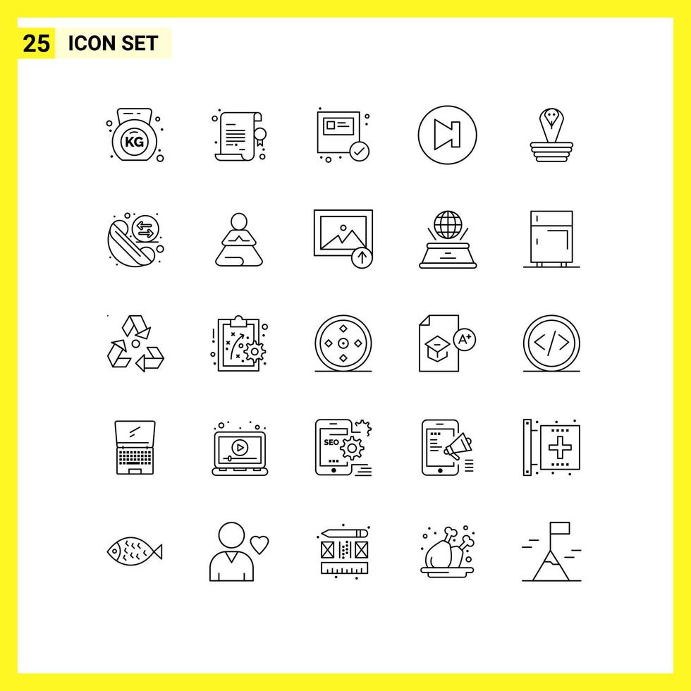 paquete de 25 líneas creativas de elementos de diseño vectorial editables multimedia animal de comercio electrónico king cobra vector
