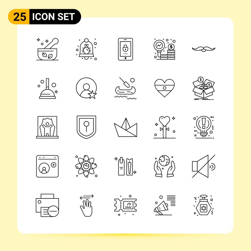 25 Creative Icons for Modern website design and responsive mobile apps 25 Outline Symbols Signs on White Background 25 Icon Pack vector