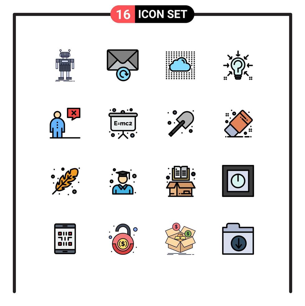 paquete de iconos de vector de stock de 16 signos y símbolos de línea para sugerencia idea nube pregunta capas elementos de diseño de vector creativo editable