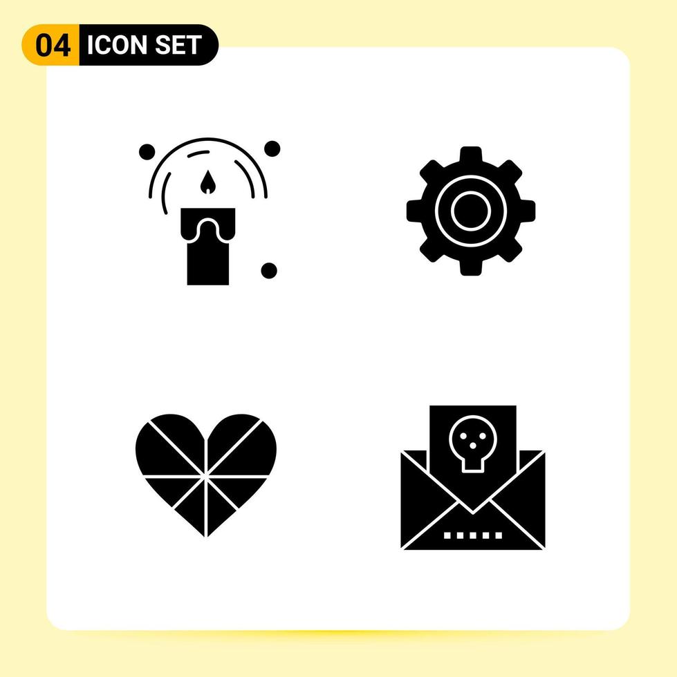 4 Creative Icons for Modern website design and responsive mobile apps 4 Glyph Symbols Signs on White Background 4 Icon Pack vector
