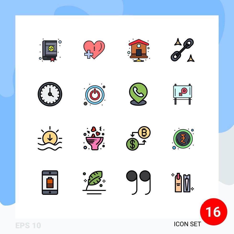 16 Creative Icons Modern Signs and Symbols of contact call plus seo clip Editable Creative Vector Design Elements