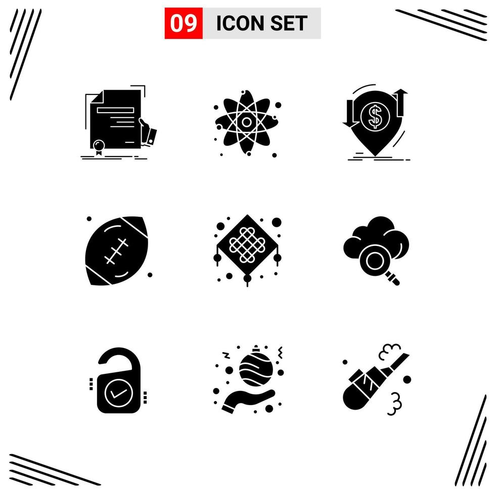 9 Icons Solid Style Grid Based Creative Glyph Symbols for Website Design Simple Solid Icon Signs Isolated on White Background 9 Icon Set vector