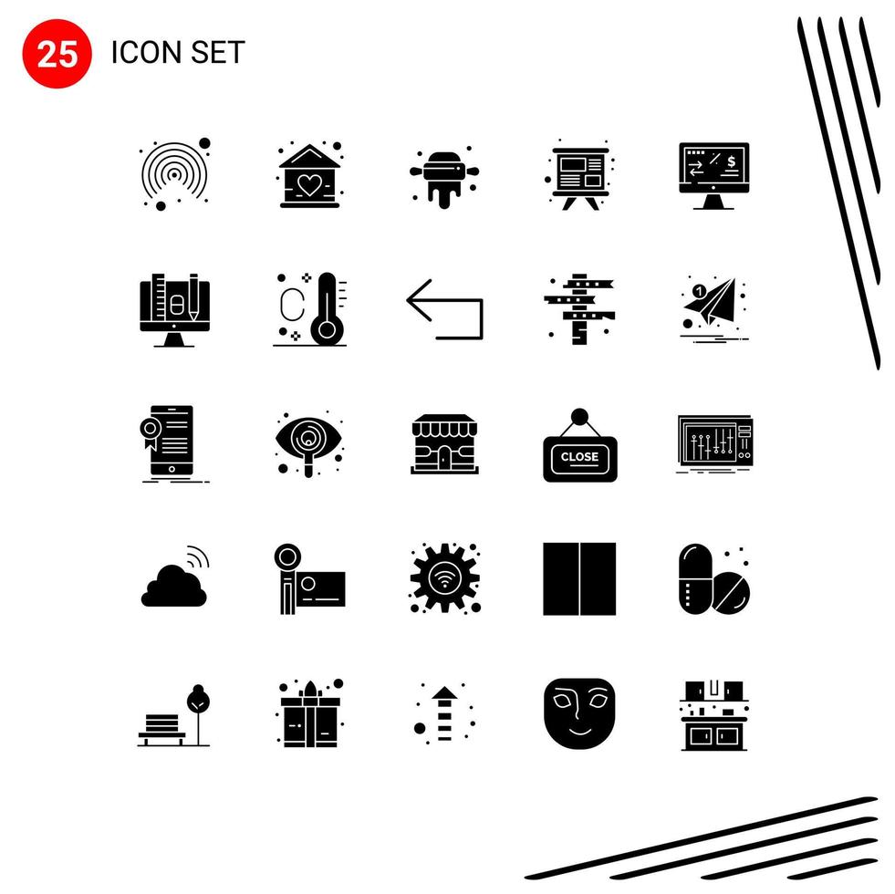 User Interface Pack of 25 Basic Solid Glyphs of income tax regulation kitchen training study Editable Vector Design Elements