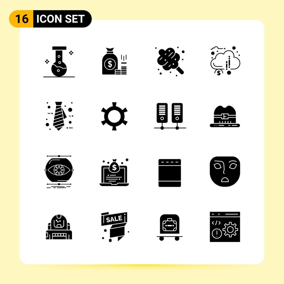 16 iconos creativos para el diseño moderno de sitios web y aplicaciones móviles receptivas 16 signos de símbolos de glifo sobre fondo blanco paquete de 16 iconos vector