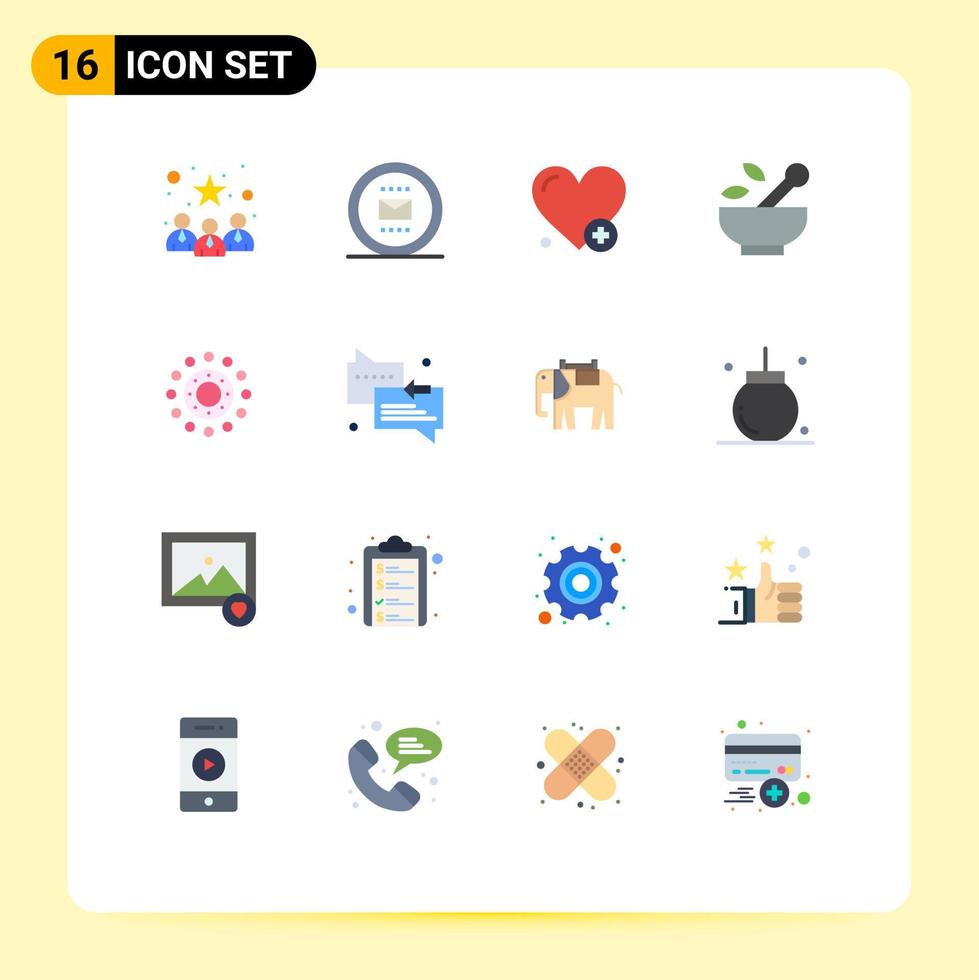 Set of 16 Modern UI Icons Symbols Signs for spring soup work medicine hospital Editable Pack of Creative Vector Design Elements