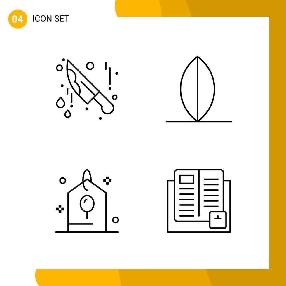 4 Icon Set Line Style Icon Pack Outline Symbols isolated on White Backgound for Responsive Website Designing vector
