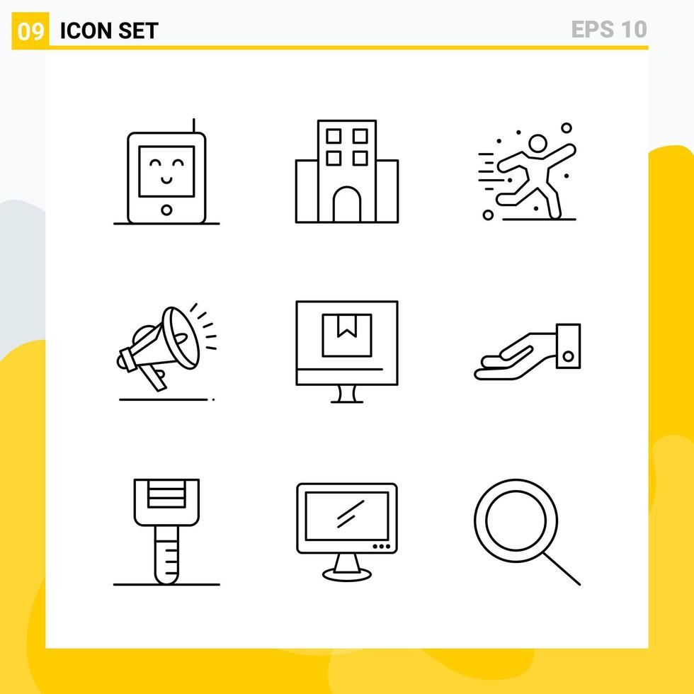 Collection of 9 Universal Line Icons Icon Set for Web and Mobile vector