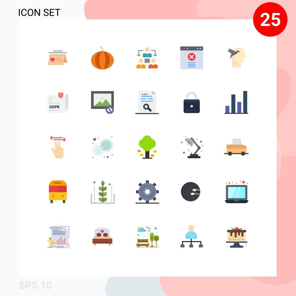 25 Creative Icons Modern Signs and Symbols of document head office imaginaton website Editable Vector Design Elements