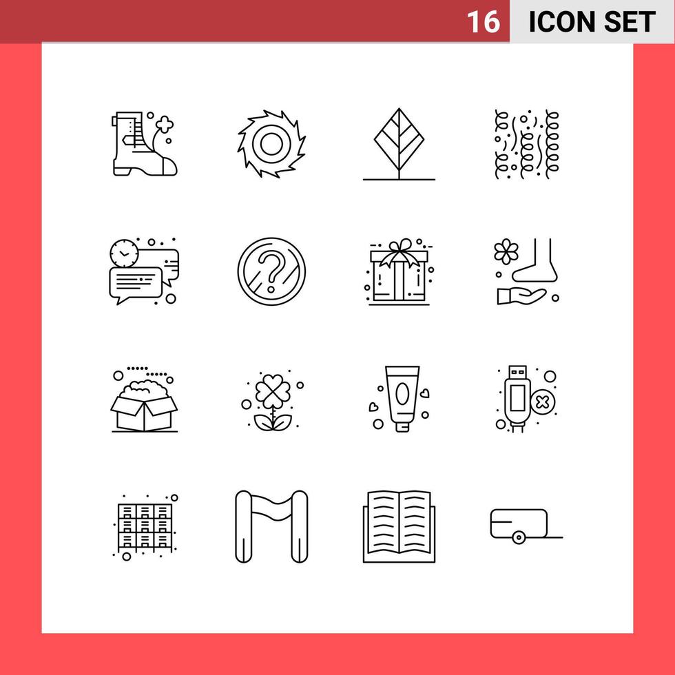 16 Outline concept for Websites Mobile and Apps message chat nature bubble party Editable Vector Design Elements