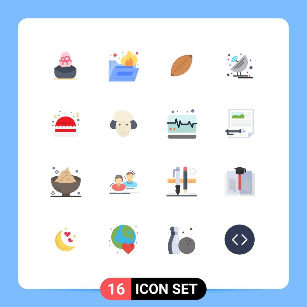 conjunto de 16 iconos de interfaz de usuario modernos signos de símbolos para antena satelital afl sydney pelota de rugby paquete editable de elementos de diseño de vectores creativos