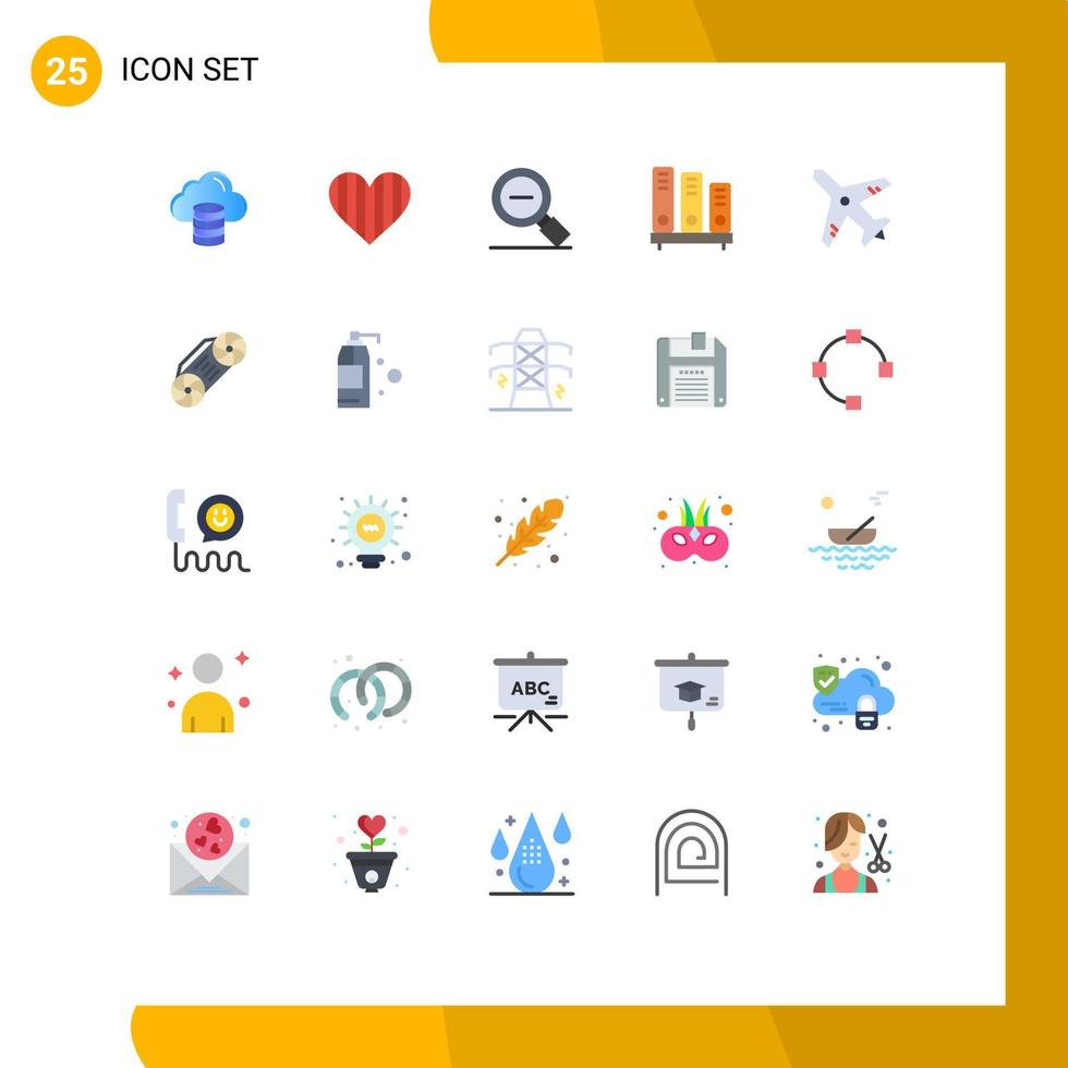 25 Universal Flat Colors Set for Web and Mobile Applications school library gift book search less Editable Vector Design Elements