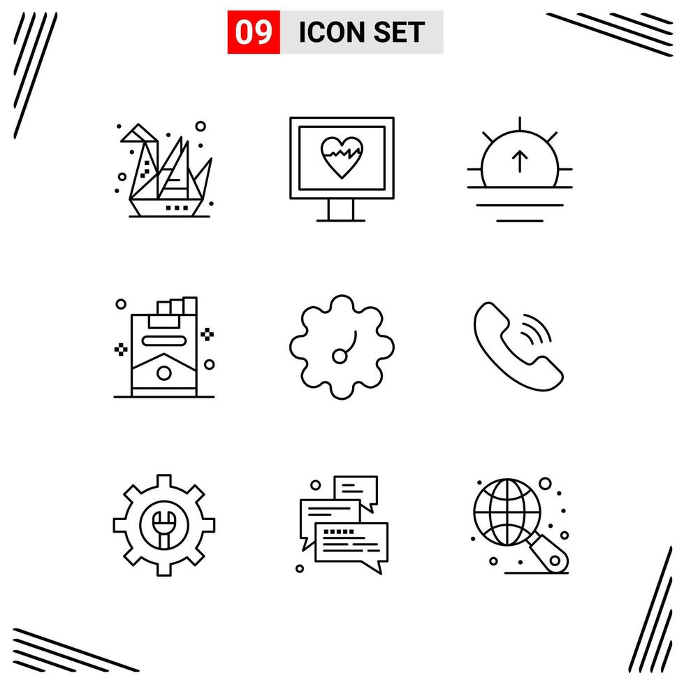 9 Icons Line Style Grid Based Creative Outline Symbols for Website Design Simple Line Icon Signs Isolated on White Background 9 Icon Set vector