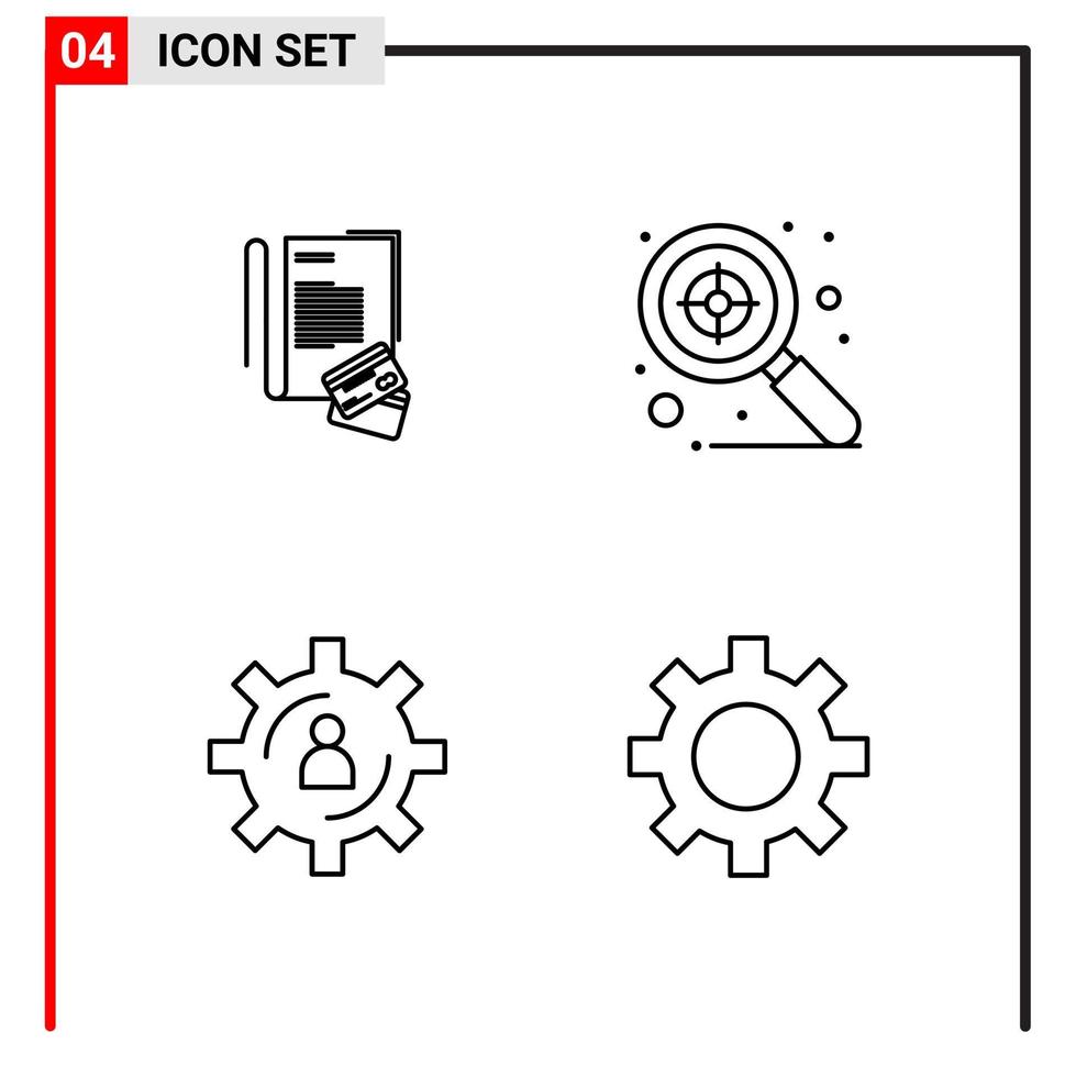 4 General Icons for website design print and mobile apps 4 Outline Symbols Signs Isolated on White Background 4 Icon Pack vector