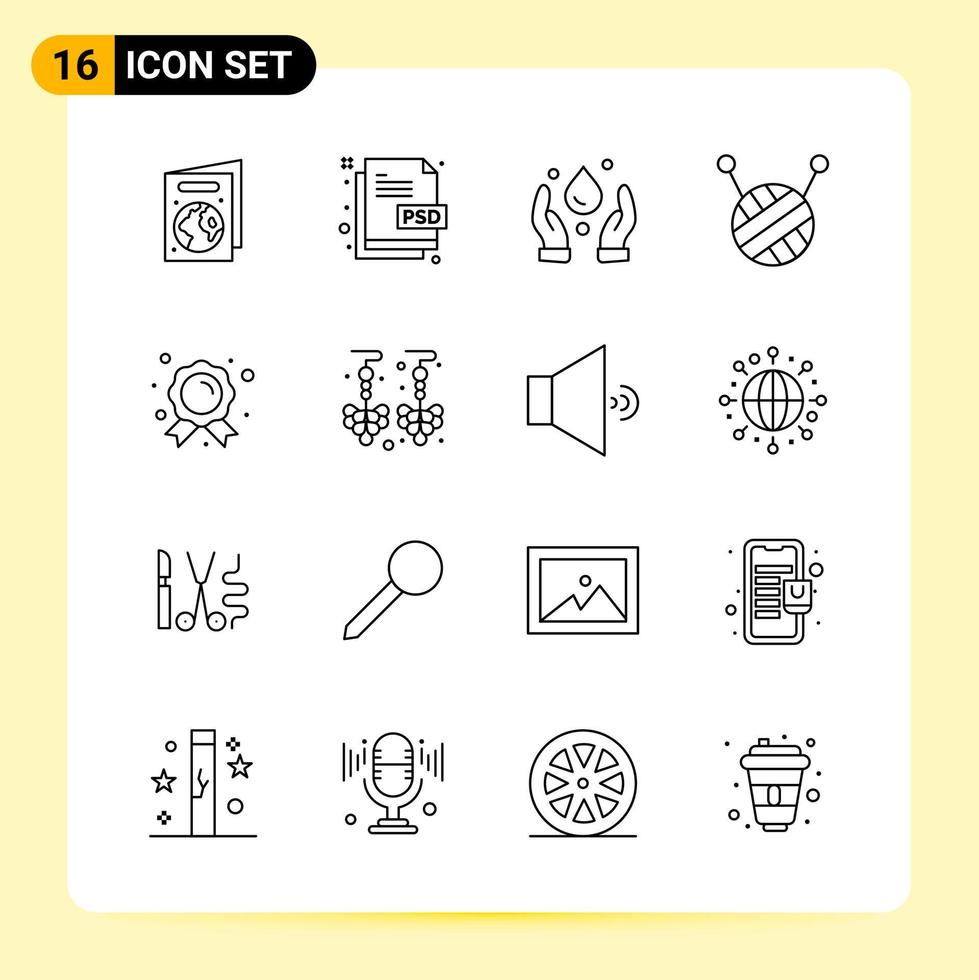 16 Creative Icons for Modern website design and responsive mobile apps 16 Outline Symbols Signs on White Background 16 Icon Pack vector