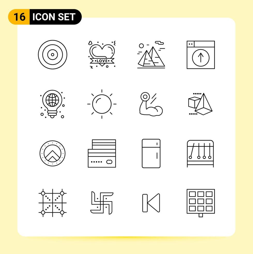 16 Creative Icons for Modern website design and responsive mobile apps 16 Outline Symbols Signs on White Background 16 Icon Pack vector