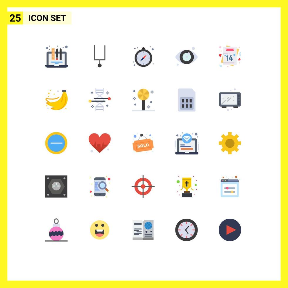 25 Creative Icons Modern Signs and Symbols of postcard invite camping heart eye Editable Vector Design Elements