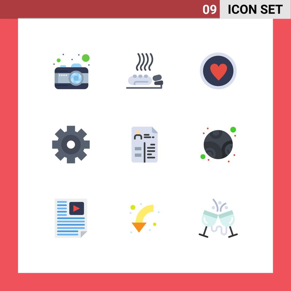 9 Creative Icons Modern Signs and Symbols of cv multimedia achievement media player setting Editable Vector Design Elements