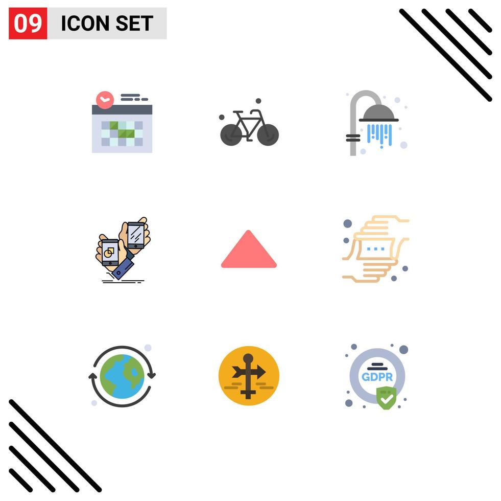 conjunto de 9 iconos de interfaz de usuario modernos signos de símbolos para elementos de diseño de vector editables de marca de colocación de limpieza de productos