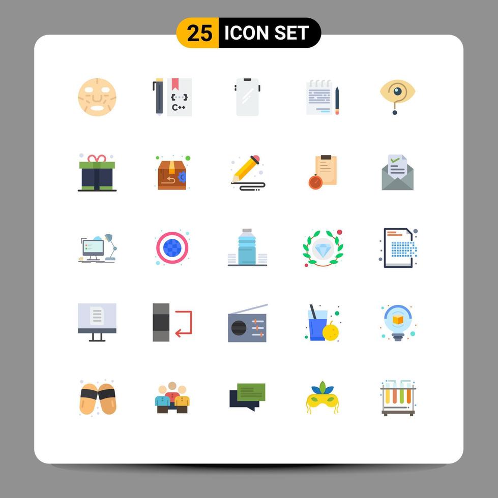 Mobile Interface Flat Color Set of 25 Pictograms of corporate business develop samsung mobile Editable Vector Design Elements