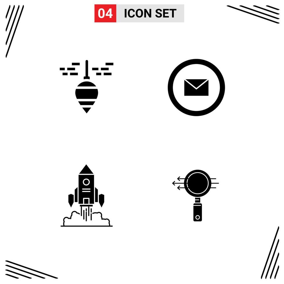 Stock Vector Icon Pack of 4 Line Signs and Symbols for plumb spaceship tool online launch Editable Vector Design Elements