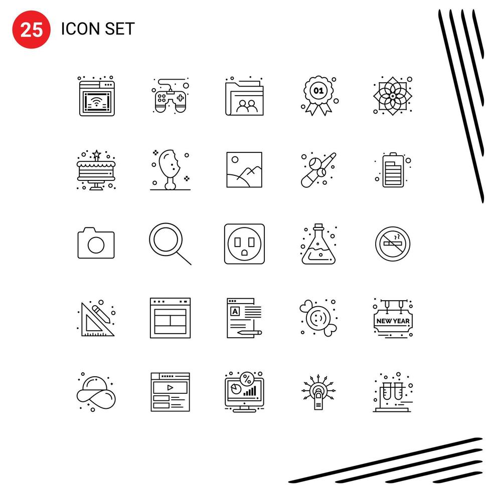 paquete de línea de vector editable de 25 líneas simples de flor china usuario canadá insignia elementos de diseño de vector editable