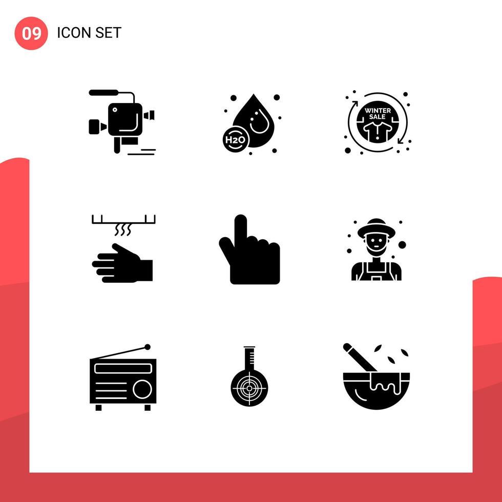 Pictogram Set of 9 Simple Solid Glyphs of hand cleaning casual bathroom sale Editable Vector Design Elements