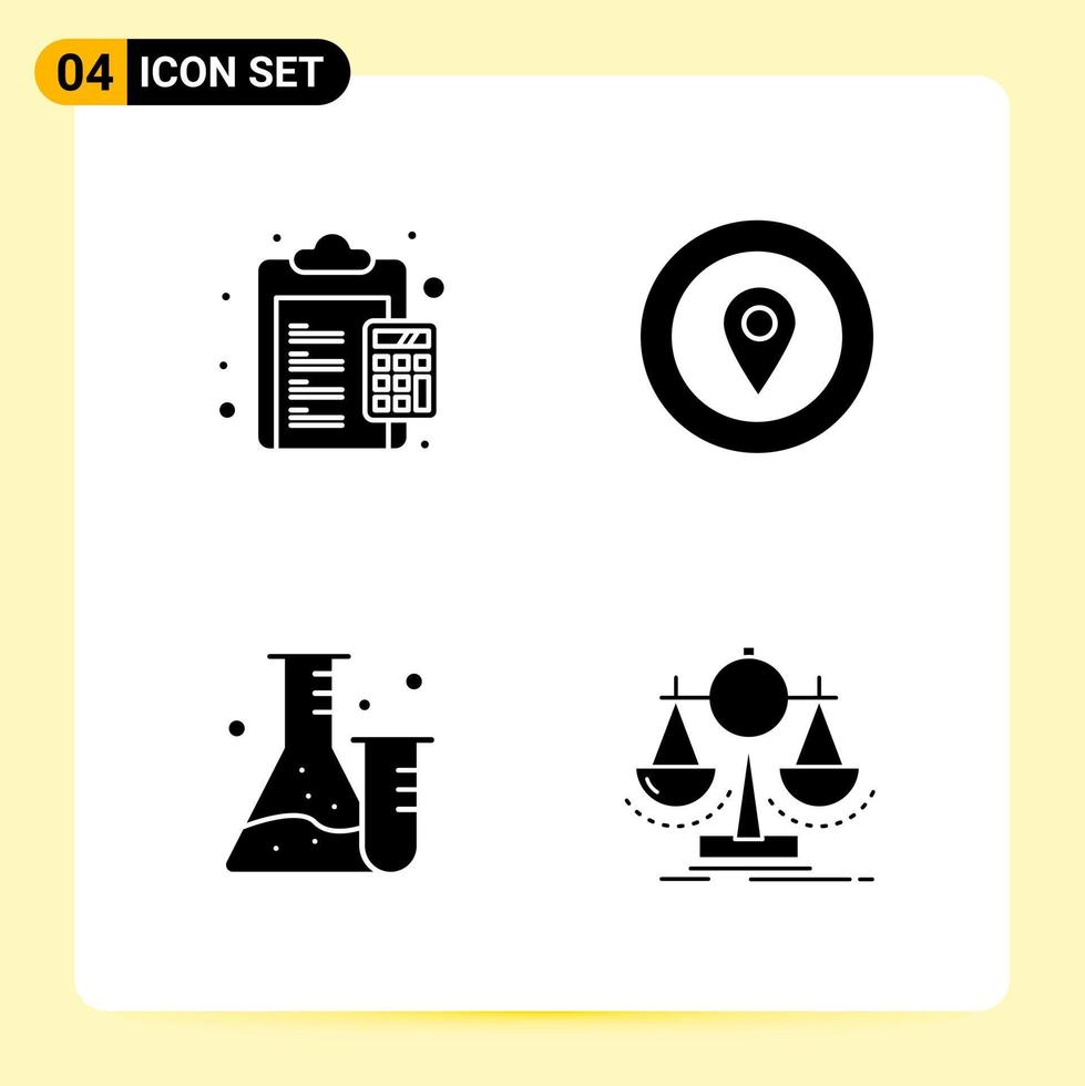 4 Creative Icons for Modern website design and responsive mobile apps 4 Glyph Symbols Signs on White Background 4 Icon Pack vector