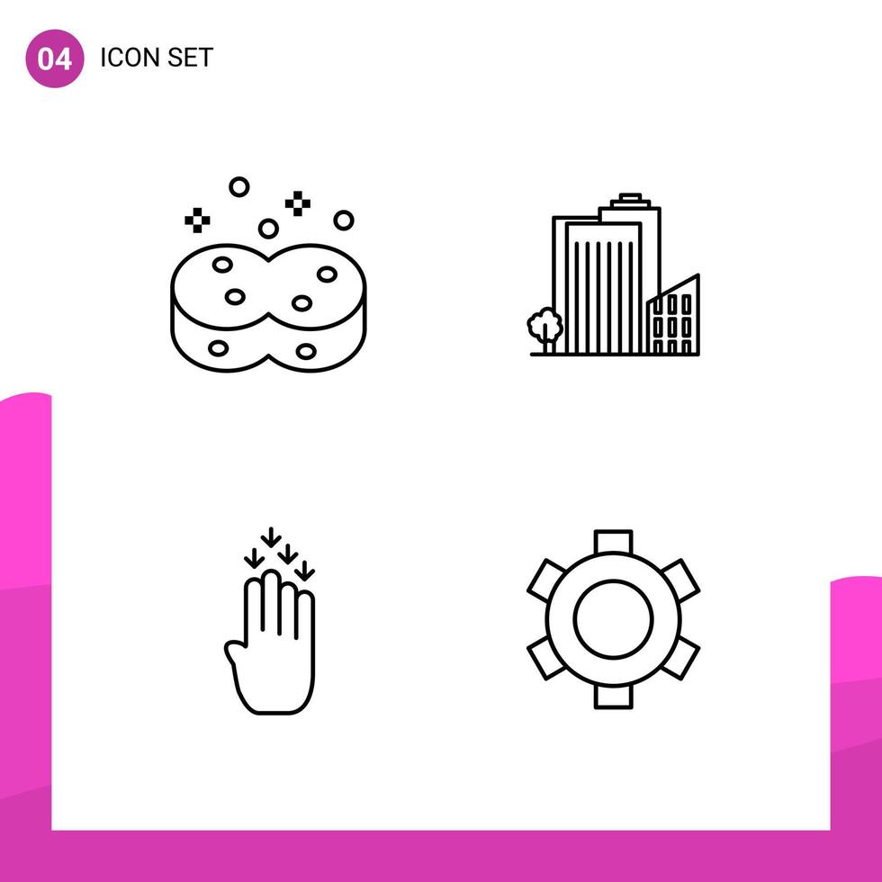 Outline Icon set Pack of 4 Line Icons isolated on White Background for responsive Website Design Print and Mobile Applications vector