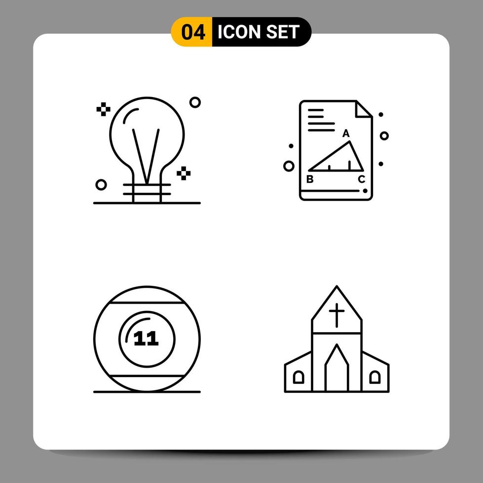 4 Black Icon Pack Outline Symbols Signs for Responsive designs on white background 4 Icons Set vector