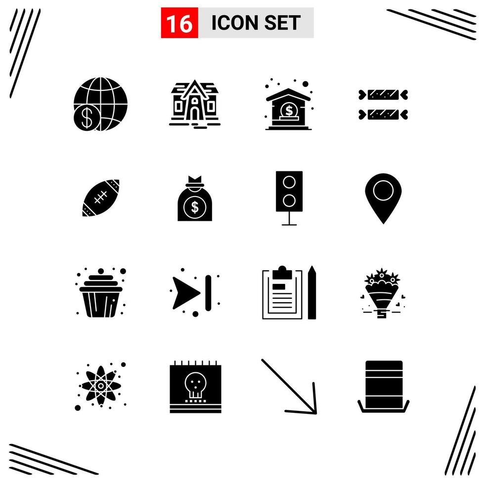 16 Icons Solid Style Grid Based Creative Glyph Symbols for Website Design Simple Solid Icon Signs Isolated on White Background 16 Icon Set vector