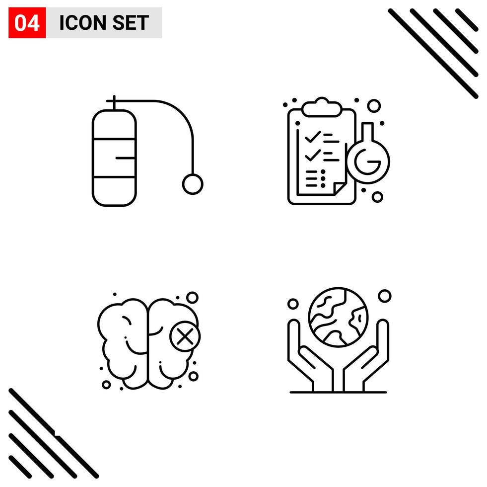 conjunto perfecto de píxeles de iconos de 4 líneas conjunto de iconos de esquema para el diseño de sitios web y la interfaz de aplicaciones móviles vector