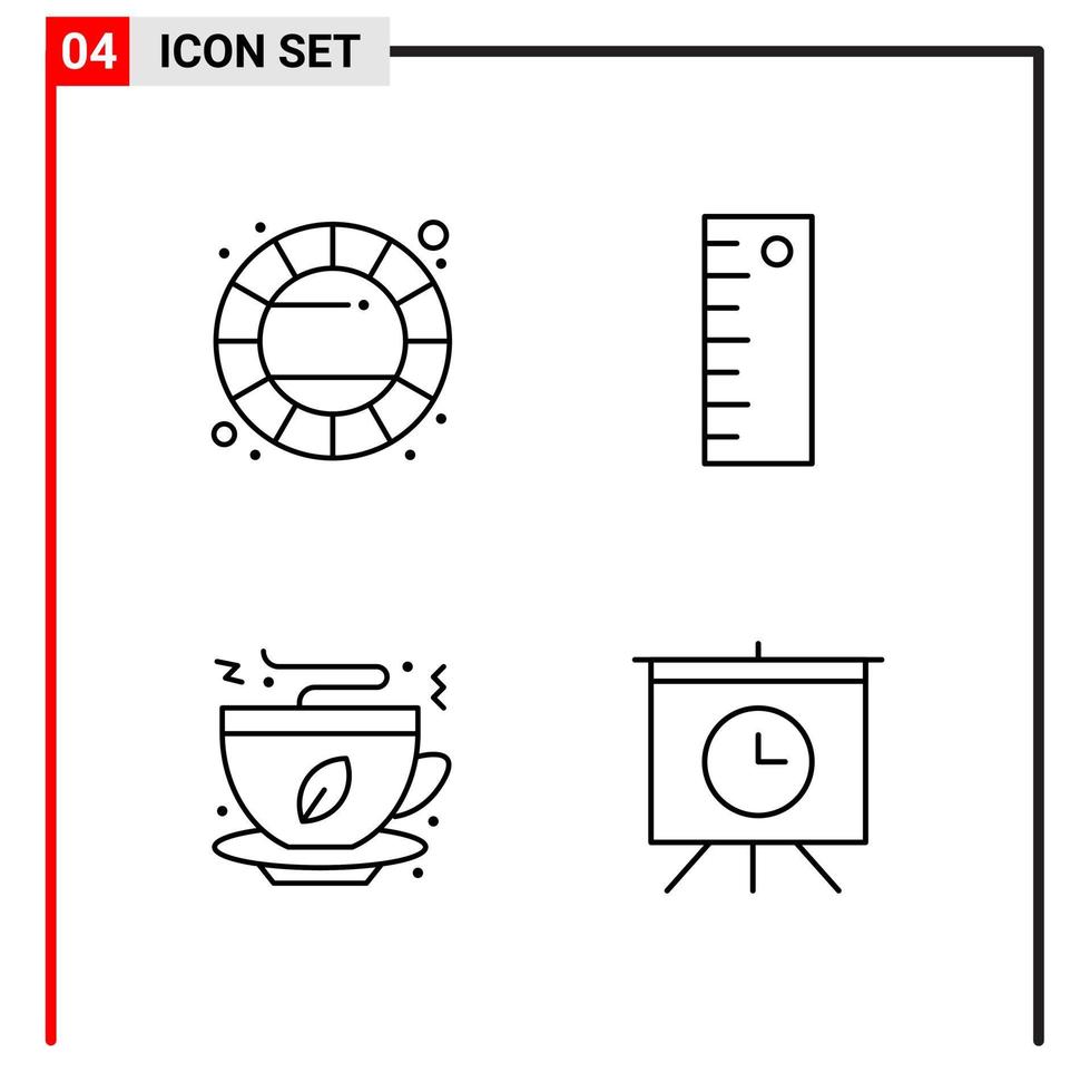 4 General Icons for website design print and mobile apps 4 Outline Symbols Signs Isolated on White Background 4 Icon Pack vector