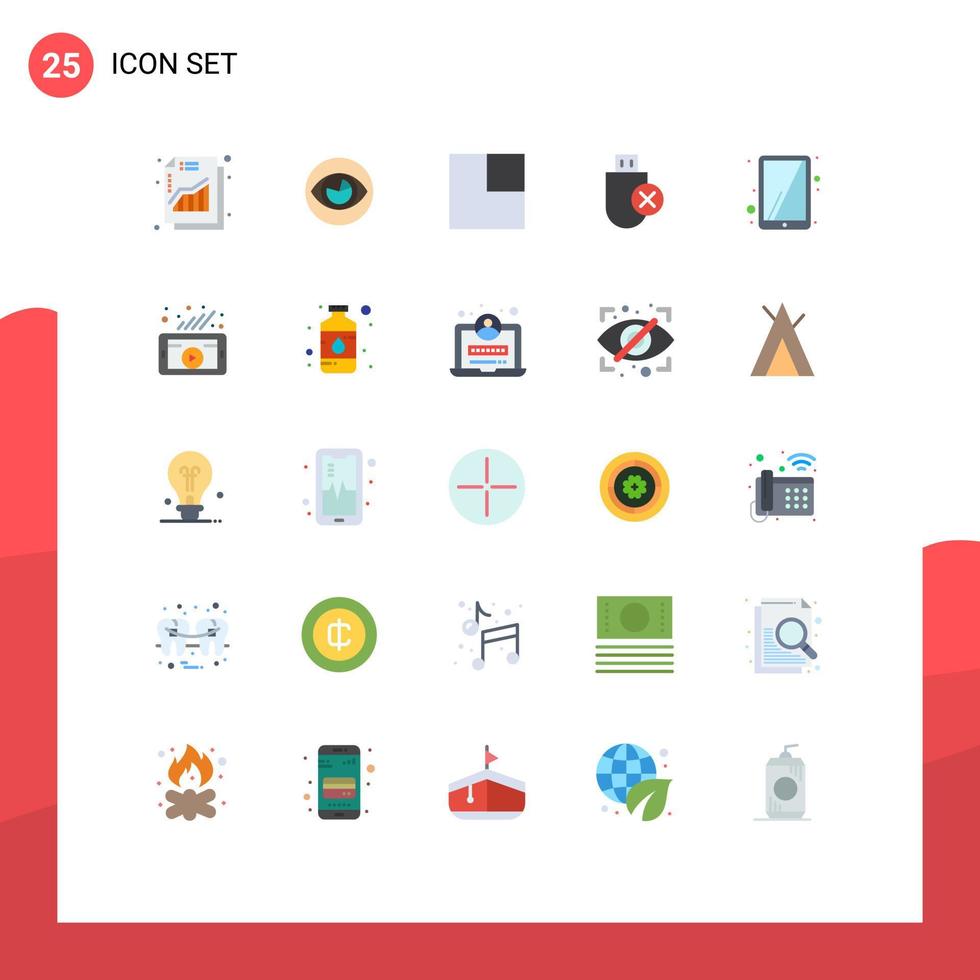 Modern Set of 25 Flat Colors and symbols such as ipad removed look hardware computers Editable Vector Design Elements