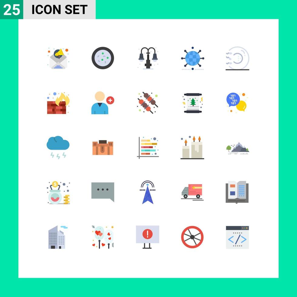 Group of 25 Flat Colors Signs and Symbols for health fitness lump sperm business Editable Vector Design Elements