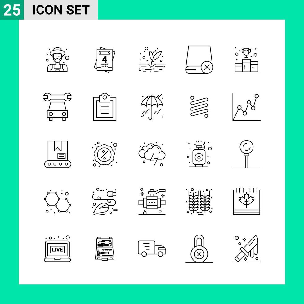 Pack of 25 Line Style Icon Set Outline Symbols for print Creative Signs Isolated on White Background 25 Icon Set vector