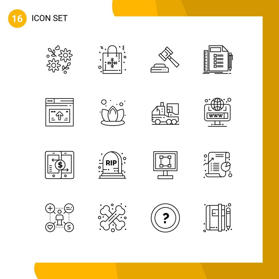 16 Outline concept for Websites Mobile and Apps page task court planning list Editable Vector Design Elements