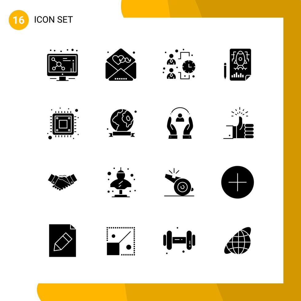 16 Icon Set Solid Style Icon Pack Glyph Symbols isolated on White Backgound for Responsive Website Designing vector