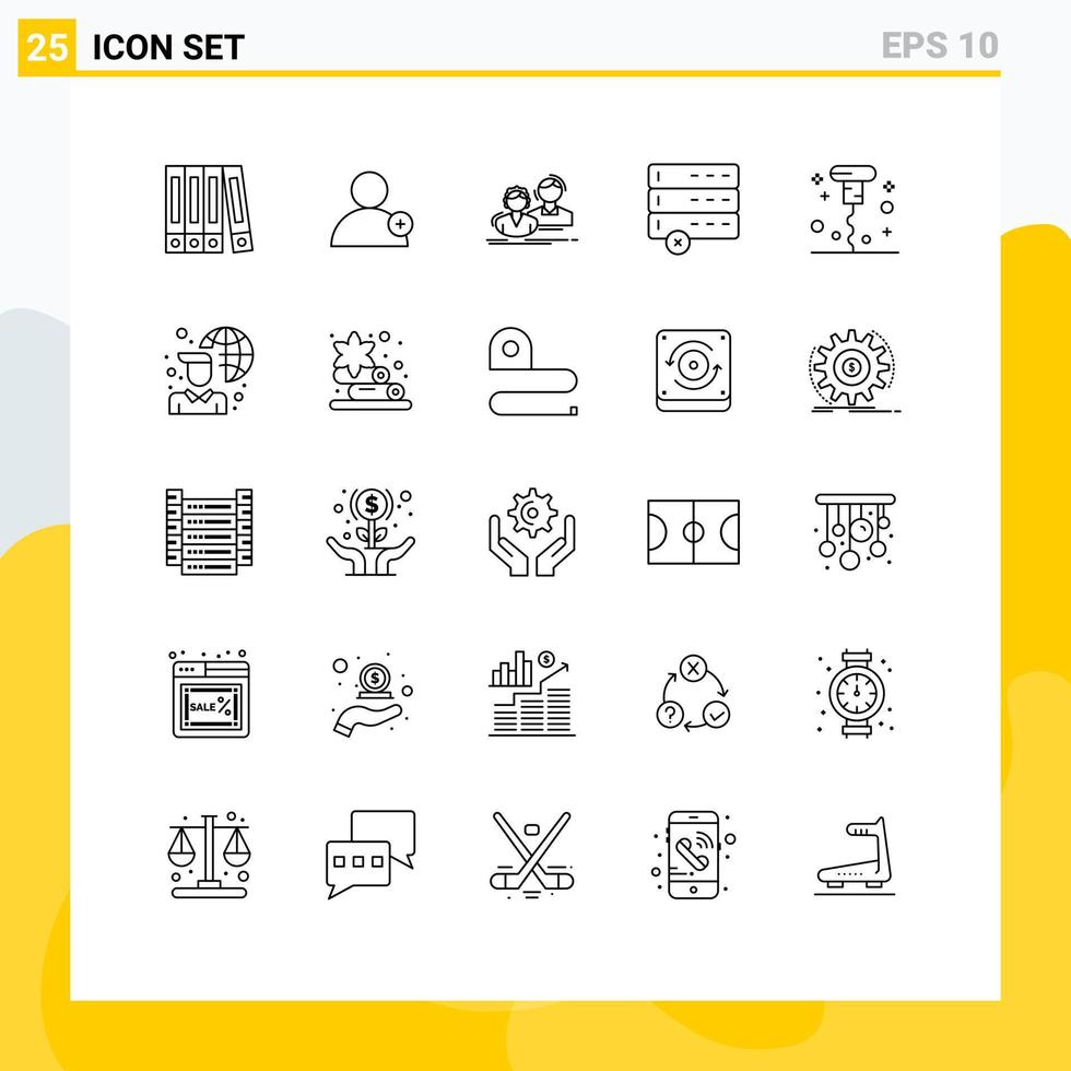Line Pack of 25 Universal Symbols of internet miscellaneous couple corkscrew devices Editable Vector Design Elements