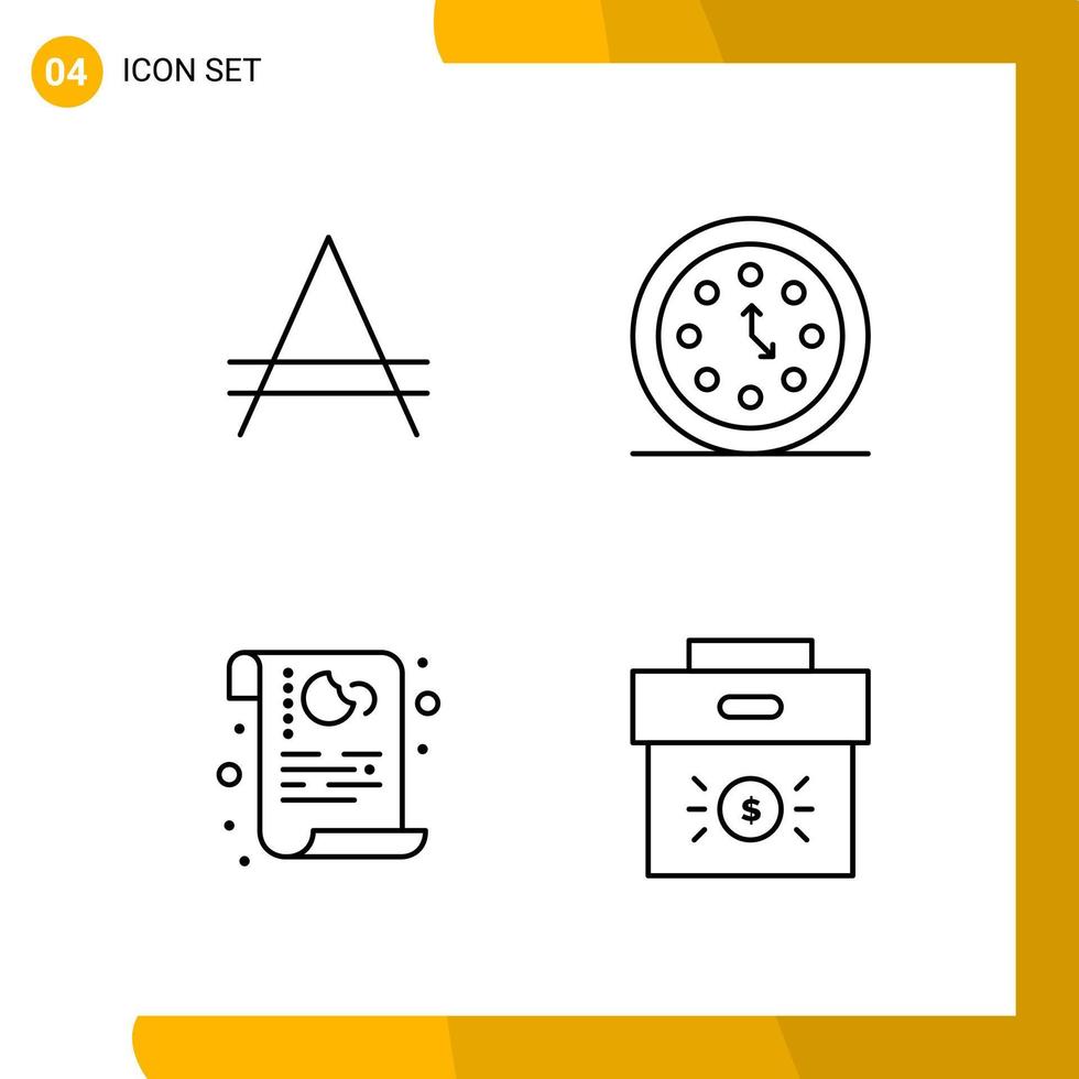 4 Icon Set Line Style Icon Pack Outline Symbols isolated on White Backgound for Responsive Website Designing vector